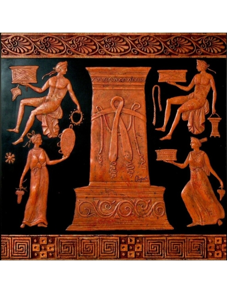 Low-relief of deities bringing gifts around a stele from the collection of Sir William Hamilton, British museum.