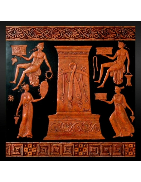 Low-relief of deities bringing gifts around a stele from the collection of Sir William Hamilton, British museum.