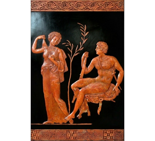Low relief of Dejanira and Heracles from the collection of Etruscan and Greek vases of Sir William Hamilton, British museum.
