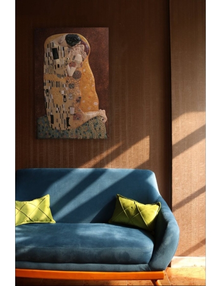 Tableau en relief Le Baiser d'après Gustav Klimt.