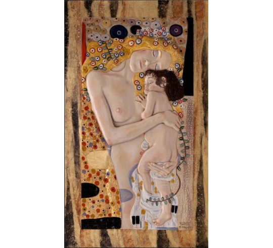 Cuadro en relieve La Maternidad según Gustav Klimt.