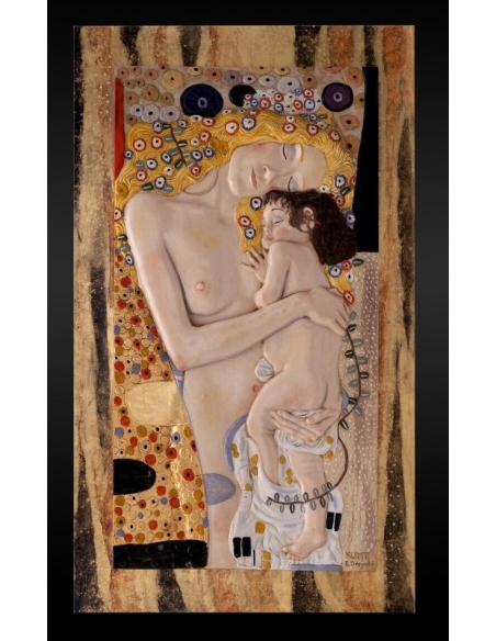 Tableau en relief La Maternité d'après Gustav Klimt.