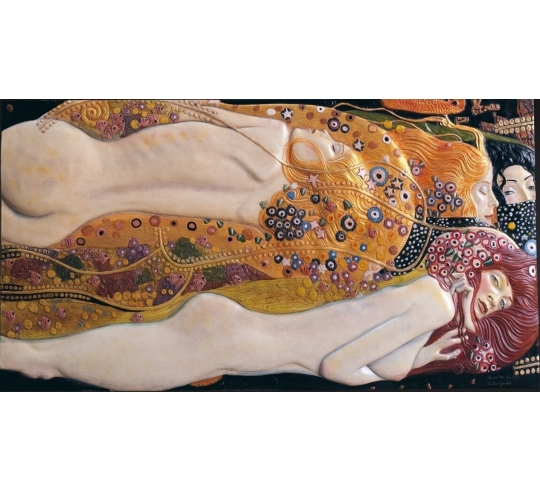 Tableau en relief Serpents d'eau II d'après Gustav Klimt.