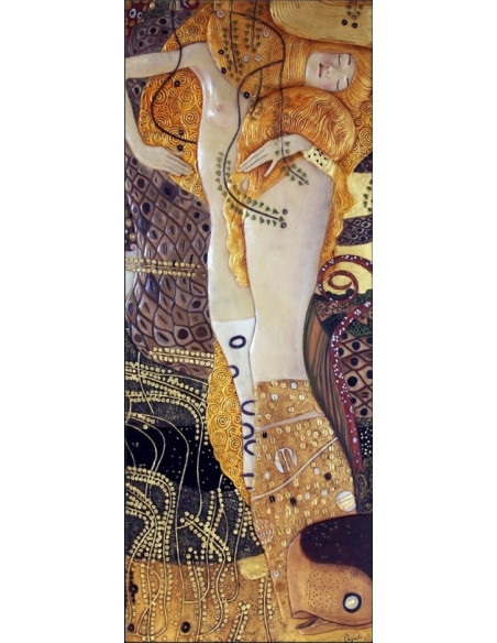 Cuadro en relieve Serpientes de agua I, según Gustav Klimt.
