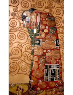 Cuadro en relieve El abrazo según Gustav Klimt.