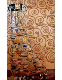 Cuadro en relieve La Espera según Gustav Klimt.