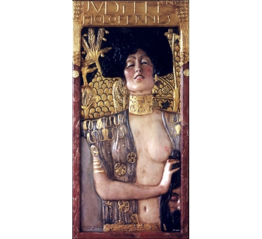Cuadro en relieve Judith y Holofernes, o Judith I, según Gustav Klimt.