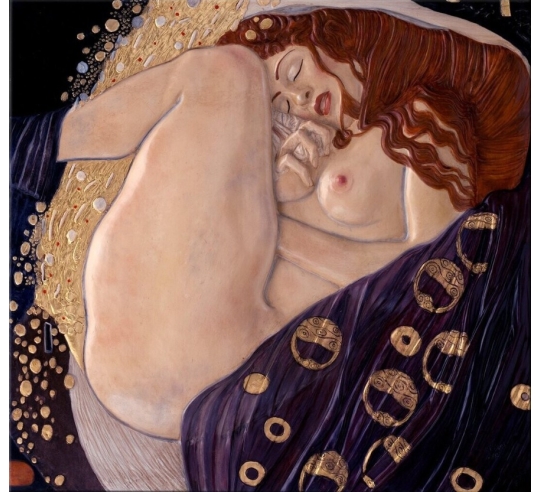 Cuadro en relieve Dánae según Gustav Klimt.