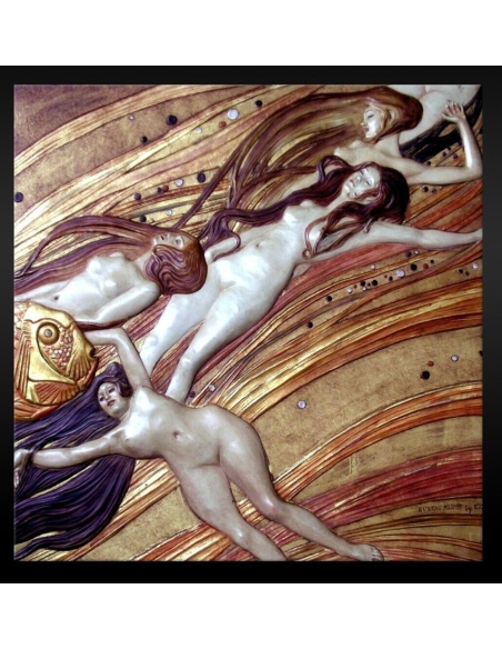 Tableau en relief L'eau en mouvement d'après Gustav Klimt.