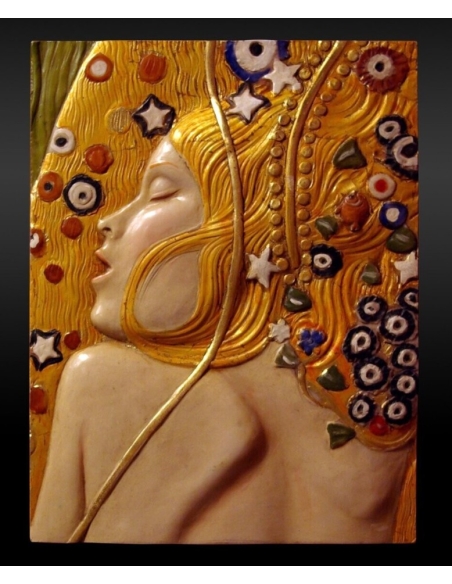 Relief painting Water Snakes II after Gustav Klimt.