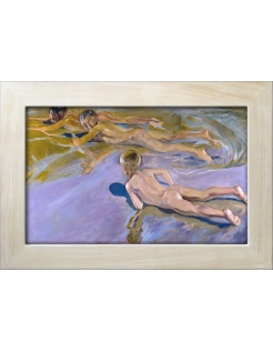 Cuadro en relieve Nadadores, Jávea según Joaquín Sorolla.