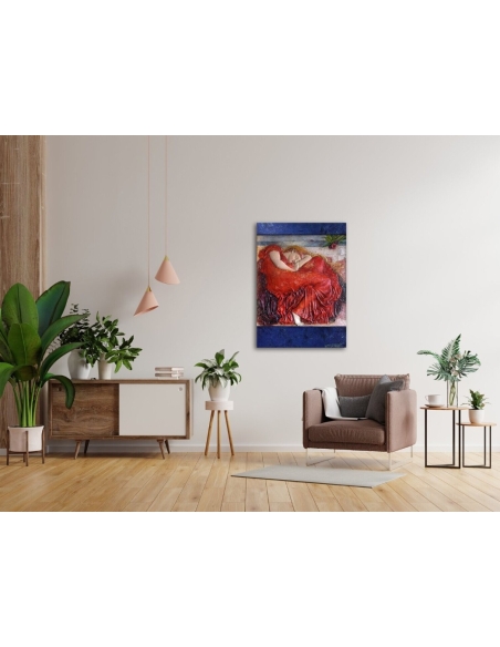 Tableau en relief June flamboyante d'après Sir Frederic Leighton.