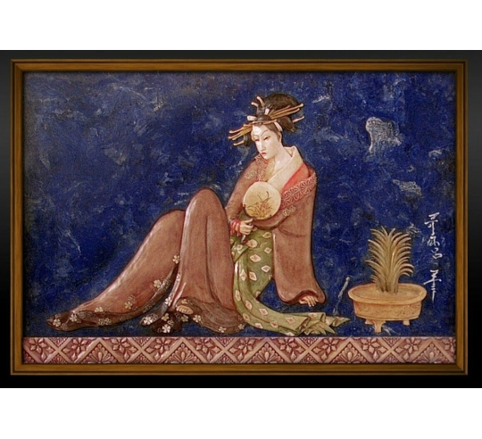Relief painting of a beautiful Japanese...
