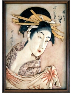 Relief painting of Komurasaki of the Tamaya house after a...