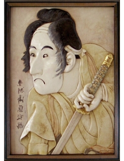 Relief painting of the actor Bando Mitsugoro II as Ishii...