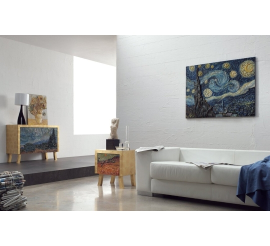 Cuadro en relieve La noche estrellada, según el...