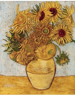 Cuadro en relieve Los girasoles, según el cuadro de...
