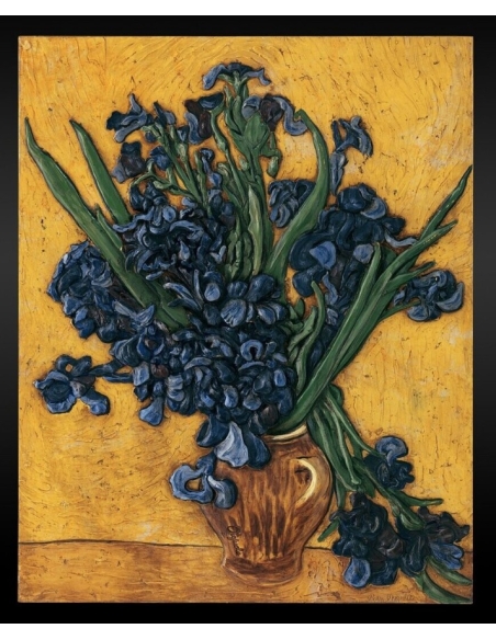 Relief painting, The irises, after the Vincent Van Gogh painting.