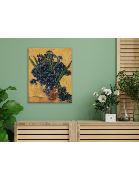Relief painting, The irises, after the Vincent Van Gogh painting.
