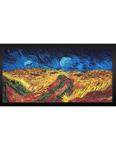Tableau en relief Champ de blé aux corbeaux, d'après la peinture Vincent Van Gogh.