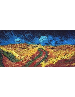 Relief painting, Wheat Field with Crows, after the...