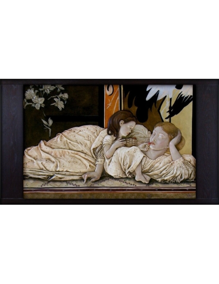 Tableau en relief La Mère et l`Enfant d'après Sir Frederic Leighton.