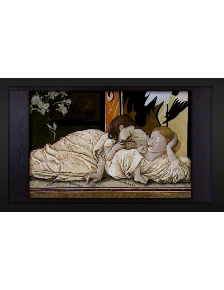 Tableau en relief La Mère et l`Enfant d'après Sir Frederic Leighton.