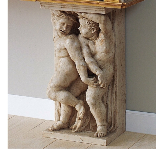 Pied de table Deux putti, d'après Michel-Ange...