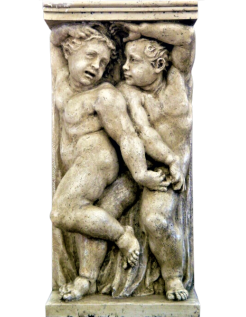 Table leg with two putti, after Michelangelo after the...