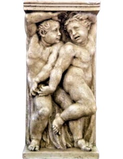 Table leg with two putti, after Michelangelo after the...