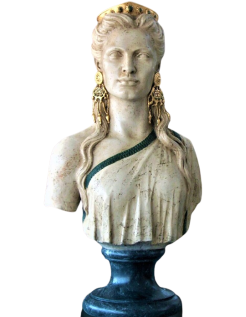 Bust of Olympias, wife of Philip II of Macedonia and...