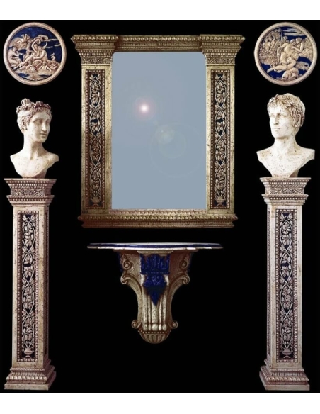 Buste du général Jules César jeune, conquérant de la gaule et coiffé des lauriers de la victoire.