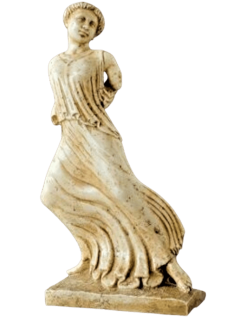 Statuette of a female dancer in ancient Greek style.
