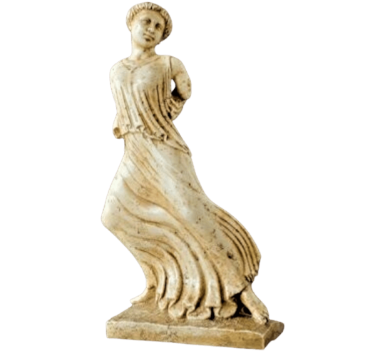 Estatuilla de una joven bailarina de estilo griego antiguo.