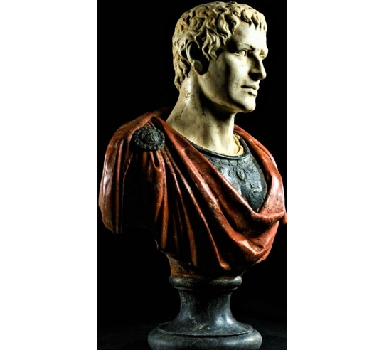 Buste de Spartacus en armure, gladiateur thrace...