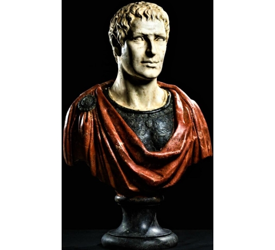 Buste de Spartacus en armure, gladiateur thrace...