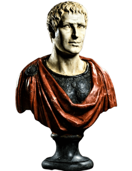 Buste de Spartacus en armure, gladiateur thrace et chef de la rébellion des esclaves contre la République romaine.