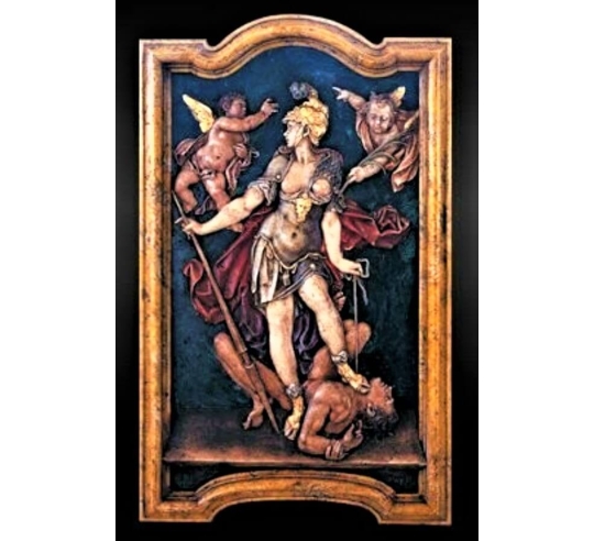 Tableau en relief Minerve victorieuse de...