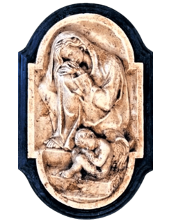 Cuadro en relieve Chioné y cupido adormilados tiernamente...