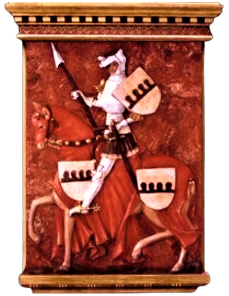 Relief painting of Carlotto Capodilista after the miniatures of the code by Giovani Francesco Capodilista.