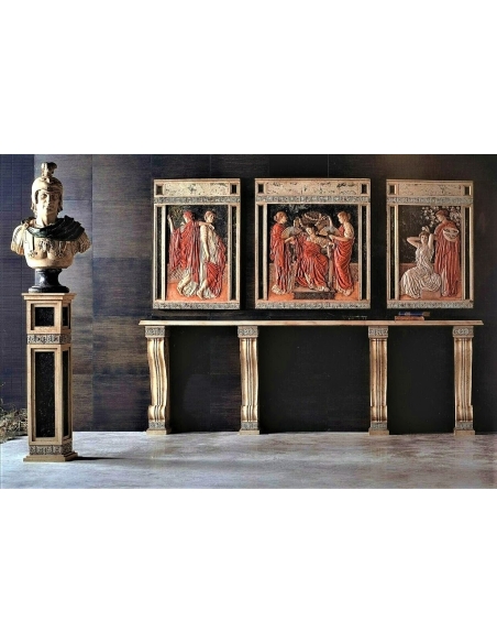 Tryptique en relief Midsummer ou solstice d'été d'après Albert Joseph Moore.