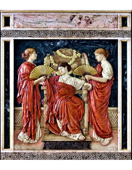Relief painting Midsummer after Albert Joseph Moore.