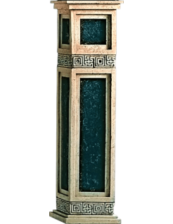Pedestal cuadrado de estilo clásico.