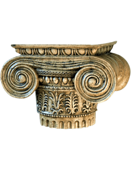 Coffee table base in the large Ionic capital style.