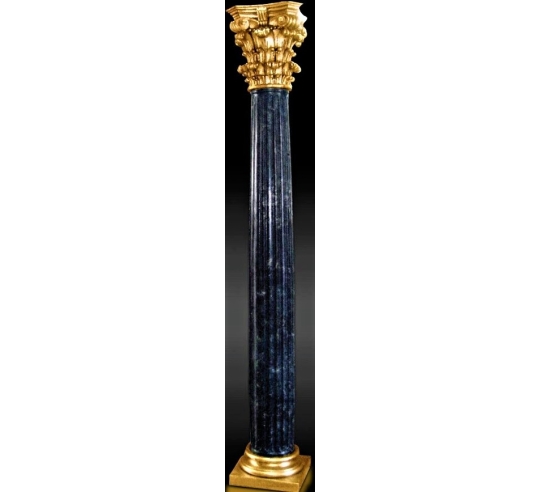 Corinthian style column imitation black marble,...