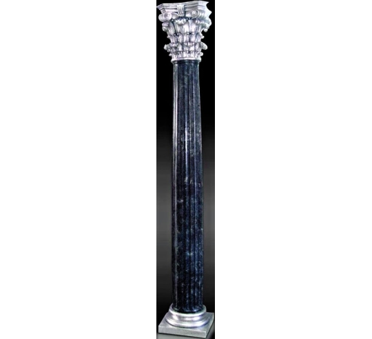 Column in Corinthian style black marble...