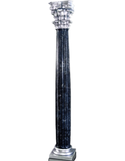 Colonne de style corinthien imitation marbre noir, pied...