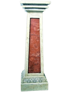 Piédestal carré de style romain, chapiteau en forme de...
