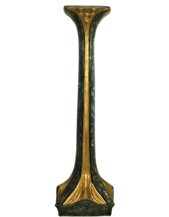 Pedestal de estilo Art Nouveau con pátina dorada y negro...