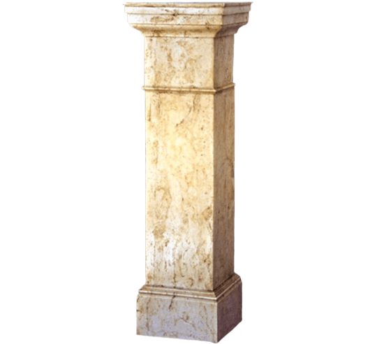Pedestal rectangular de estilo antiguo.